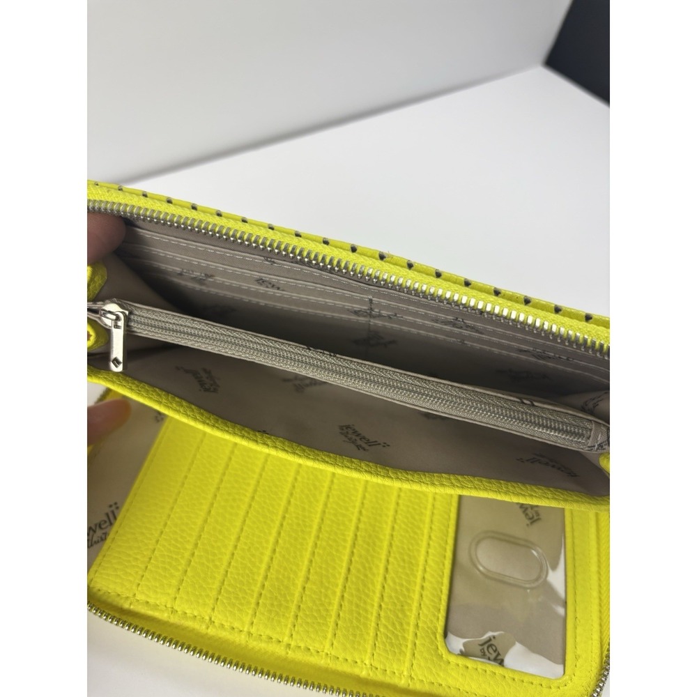 Thirty One Jewell Zip-Around Wallet - Bright Yellow - Flashy Retro Y2K Fun - Picture 7 of 9